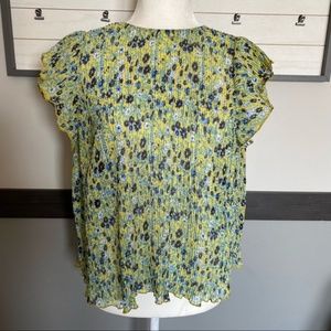 RD + KOKO petal sleeve woman blouse floral pattern pleat top size M